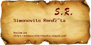 Simonovits Renáta névjegykártya